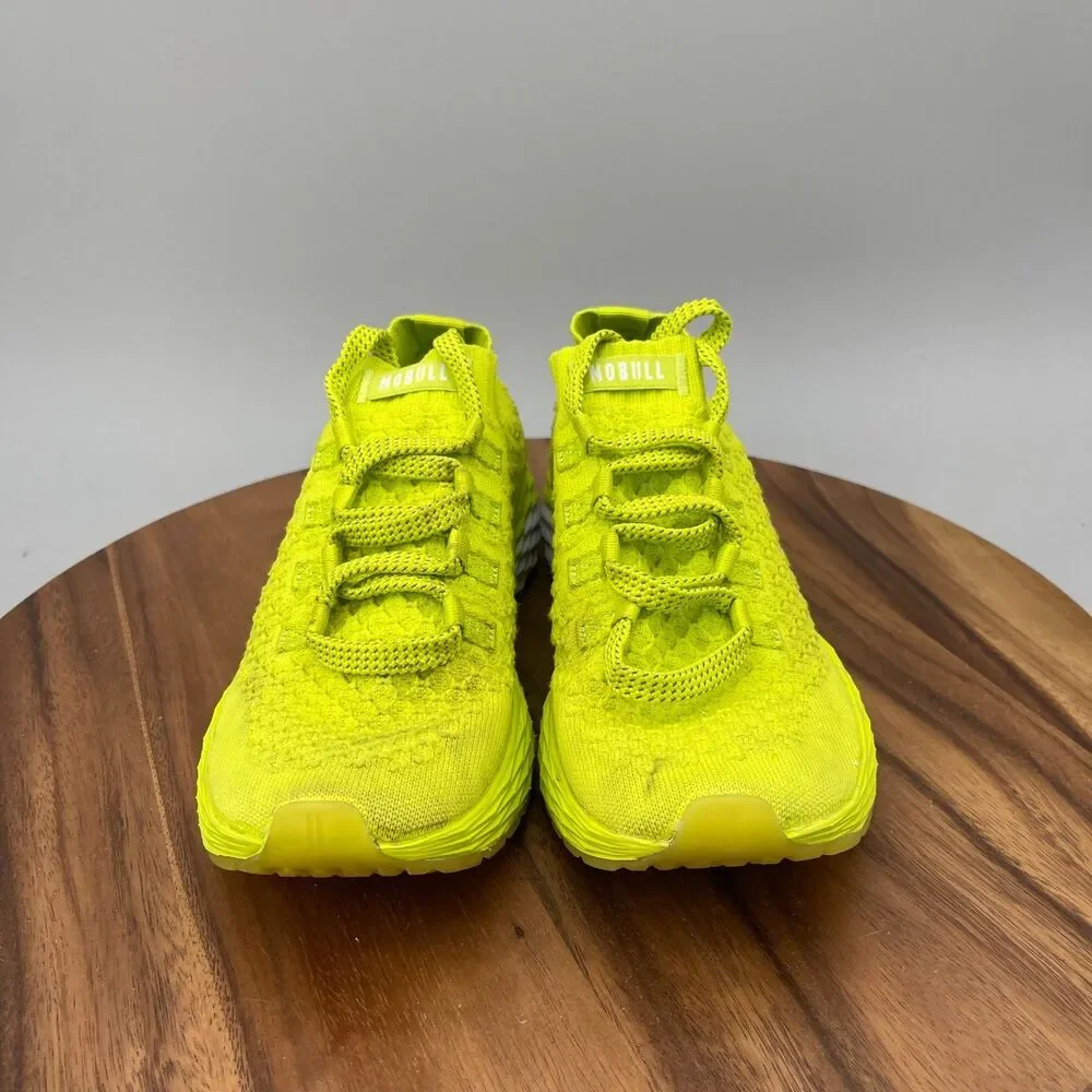 Nobull Shoes Womens Size 10 Neon Yellow Knit Running Comfort Walking Sneakers